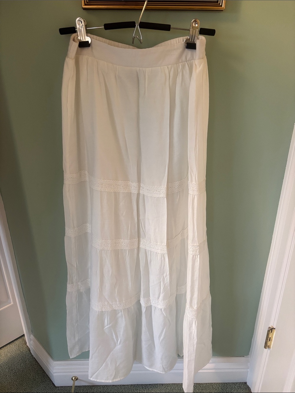 White Tiered Maxi Skirt